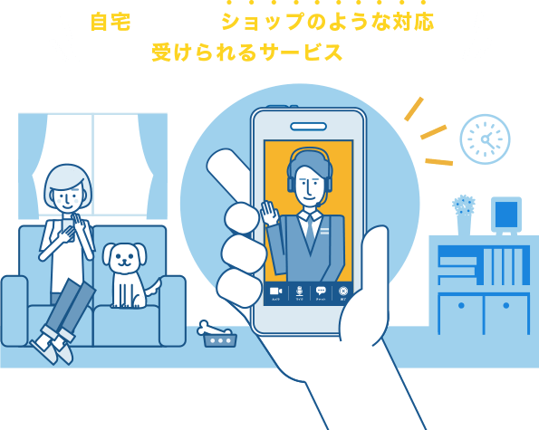 自宅にいながらショップのような対応が受けられるサービスです！