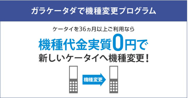 ソフトバンクのガラケータダで機種変更プログラム