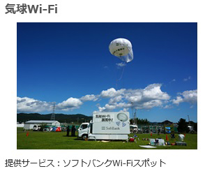 ソフトバンク電波改善　気球Wi-Fi