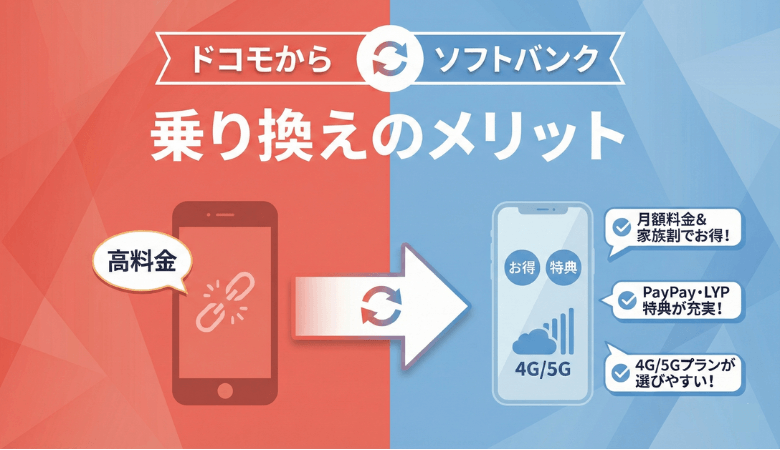 ドコモからソフトバンクに乗り換えるメリット