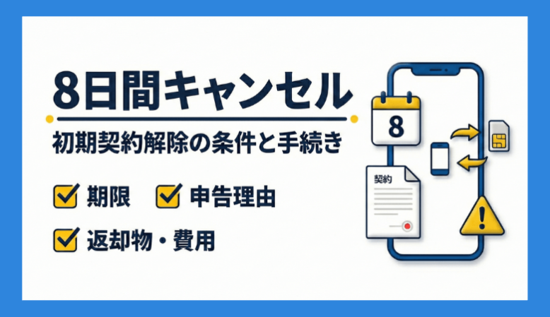 携帯の「8日間キャンセル」とは？初期契約解除とMNPの注意点