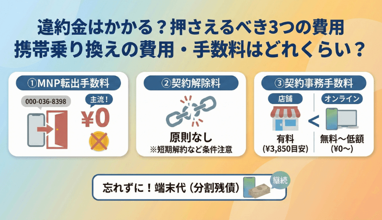 携帯乗り換えの費用・手数料はどれくらい?違約金はかかる?