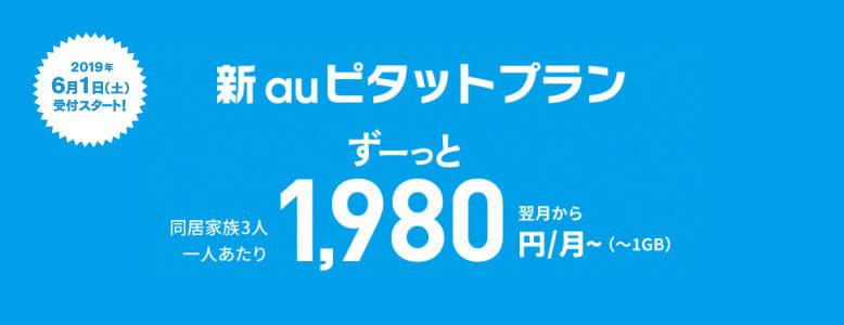 『新auピタットプラン』（2019/6/1提供開始）