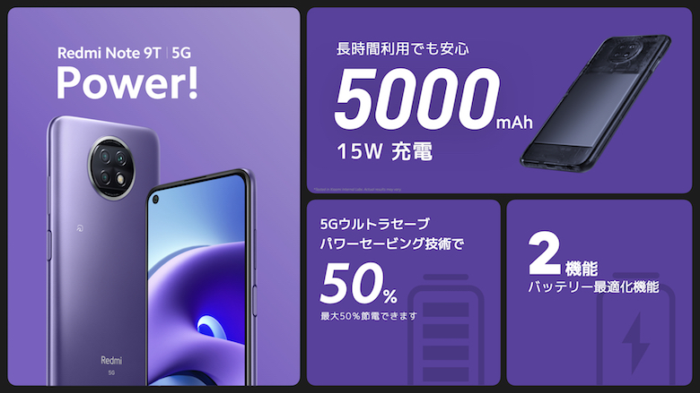 ソフトバンクから「Redmi Note 9T」登場！乗り換えで1円に【スペック・レビュー・口コミ】｜モバシティ