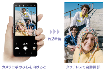 タッチレス自撮り機能